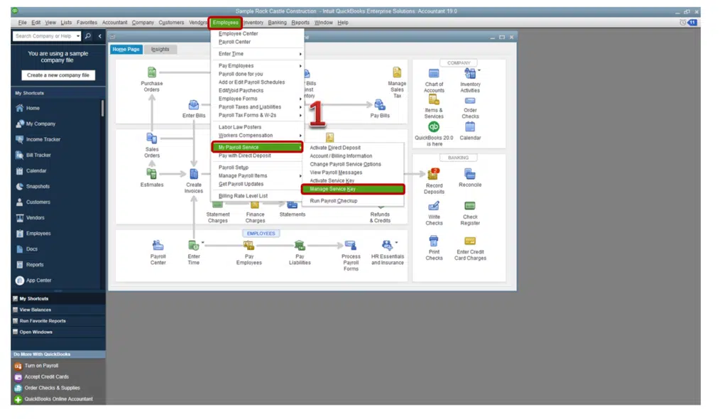 Manage Service key - Image1