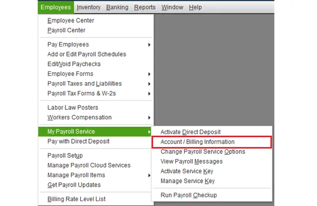 My Payroll Service option