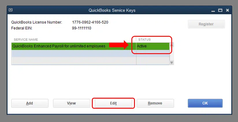Payroll subscription is active - Image
