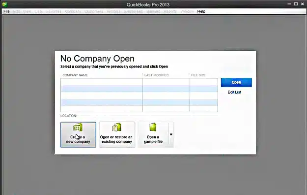 Create Company File - Image 1