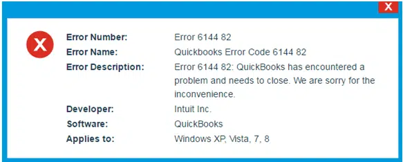 QuickBooks Error Code 6144