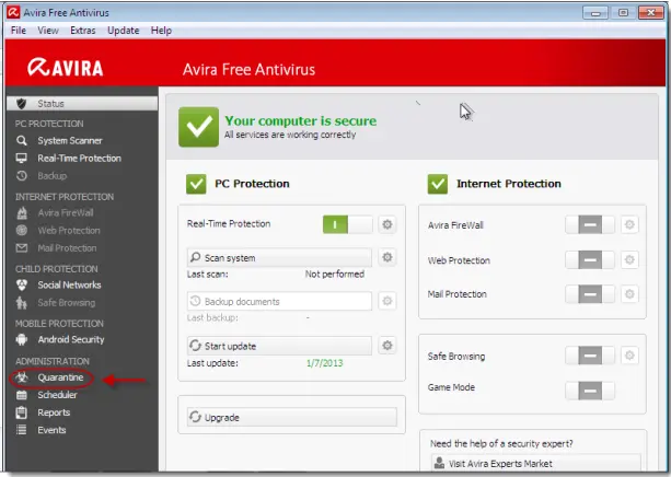 Restoring QuickBooks files from quarantine