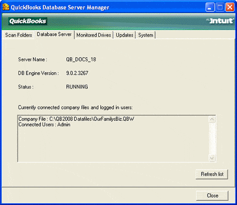 quickbooks database server manager screenshot