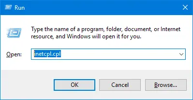 Type-inetcpl.cpl-in-run-box