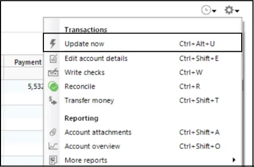 Updating QuickBooks Account