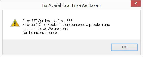 QuickBooks Error 557 - Image