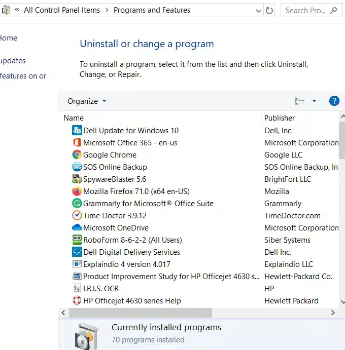 Uninstall programs that you dont use