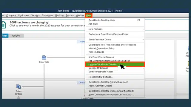 Update QuickBooks Desktop - Screenshot Image