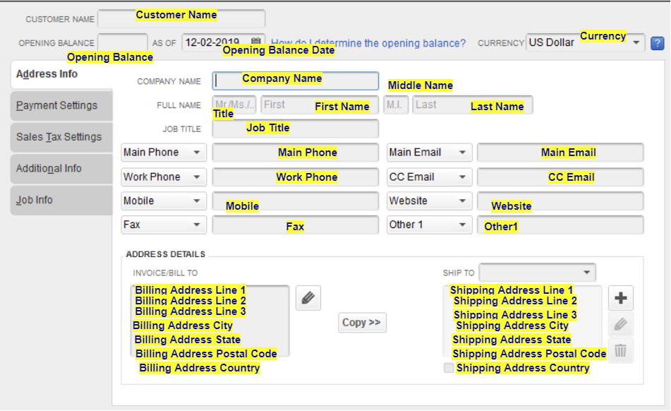 customer information - Image