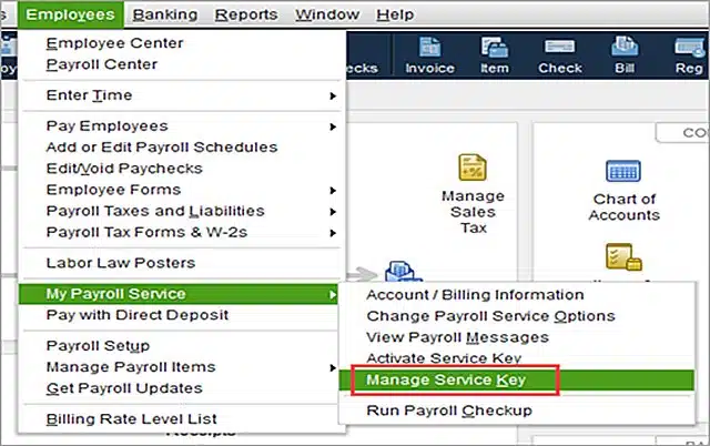Manage Service Key - Image