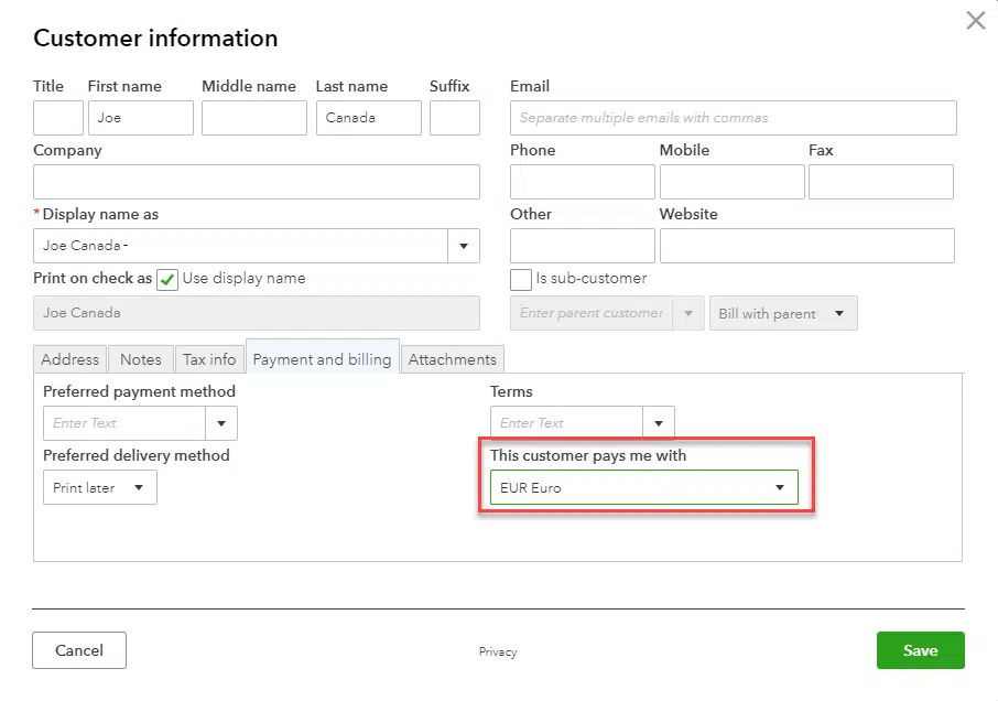 Customer Information - Image 1