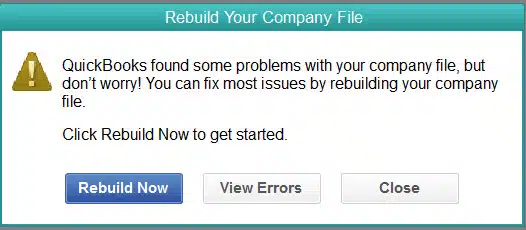 Rebuild your company file - Image